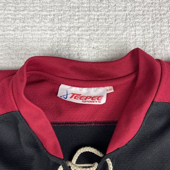 Retro Est. 67 Canada Hockey Jersey Stitched Teepee Sports Size L Black & Red - Picture 8 of 16